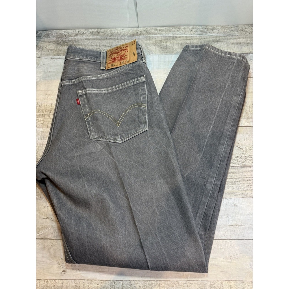 Levi's 501 XX Jeans Mens 40x34 Gray 100% Cotton Made in Mexico Button Fly